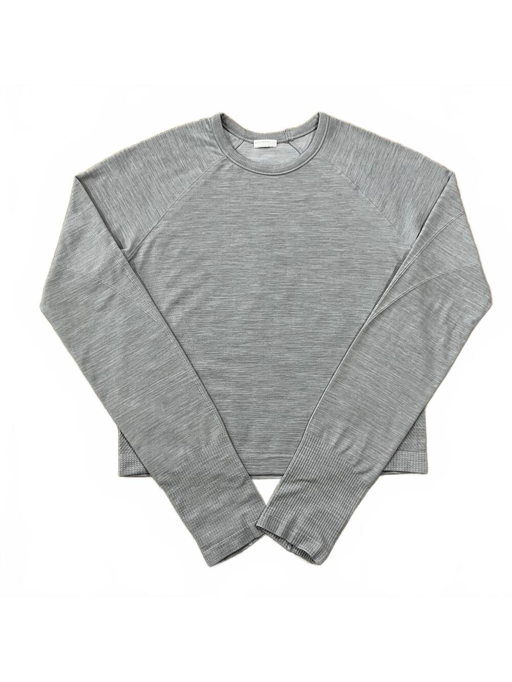 Athleta Momentum Flex Crop Long Sleeve Shirt Gray Size Small